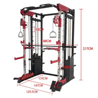 Rack de musculation multifonctionnel pour la maison, Machine Smith, Crossover à câbles, Pile de poids intégrée, Entraînement complet du corps, Entraînement polyvalent