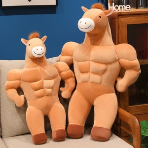 Nouveau cheval musclé adorable et amusant pour petit ami, cadeau créatif, ensemble de décoration de coussin, poupée câline, coussin décoratif avec coton PP - Product Image 4