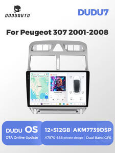 Mekede DUDUAUTO Car-play Auto Wifi 4G GPS Host pour support Dudu7 ADAS DVR pour Peugeot <span class=keywords><strong>307</strong></span> 2001-2008 TPMS Caméra arrière Caméra 360° - Product Image 2