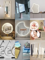 Miroir mural de grande taille 180x200 cm, cadre métallique, miroir de salle de bain moderne, élégant, forme personnalisée, cercle ovale, rectangle