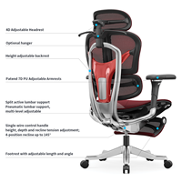 Chaise de bureau ergonomique en maille XILONGI 7D avec soutien lombaire réglable et repose-pieds rétractable, certifiée BIFMA