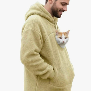 Jaket Hoodie Kantong Kucing VPETBR dengan Ritsleting dan Kantong Kanguru, Carrier Hoodie untuk Hewan Peliharaan dengan Bulu Anjing, Sweatshirt Hangat untuk Hewan Peliharaan - Product Image 2