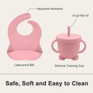 Baberos de silicona 2025 Vendedor superior Suministros para bebés Juego de alimentación de bebé de silicona Juego de recién nacido Juego de plato de bebé de regalo - Product Image 3