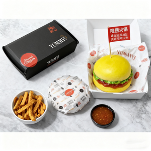Burger bao bì hộp thiết lập dùng một lần tùy chỉnh in Takeaway chiên gà Hamburger Hộp giấy cho Burger cửa hàng - Product Image 5