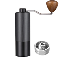 Moulin à café manuel sans effort avec bras oscillant long et meule conique en acier CNC 420 pour le café en grains entiers