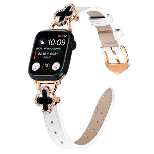 Eraysun adattatore a quattro foglie con coda a punta cinturino in vera pelle per orologio <span class=keywords><strong>Apple</strong></span> <span class=keywords><strong>Watch</strong></span> 11 10 <span class=keywords><strong>9</strong></span> - Product Image 4