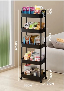 <span class=keywords><strong>Trolley</strong></span> Vloer Keuken Badkamer Rack Verplaatsbare Meerdere Verdiepingen Bed Slaapkamer Woonkamer Opbergrek Verplaatsbare Draagbare Plank - Product Image 6