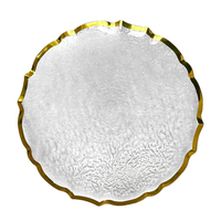 StarLuckINT Assiette Transparente en Plastique PP Écologique à Bordure Irrégulière en Forme de Fleur, Design Moderne, Décoration de Table de Mariage