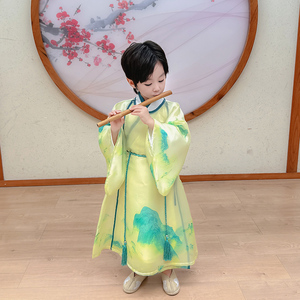 ชุด Hanfu mujer จีนดั้งเดิมสำหรับเด็กผู้ชายดีไซน์รูปทิวทัศน์จาก Sanshui - Product Image 5