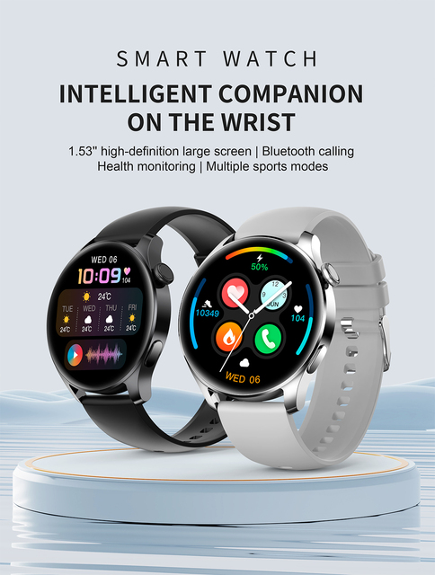 New HW90 Smartwatch 1.53" HD TFT Display 280mah BT Calling Multi Dimensional Health Monitoring Sport Watch for Men