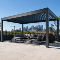 Pavillon en aluminium à persiennes Jiake avec toit bioclimatique télécommandé pour projets d'aménagement de jardins sur toits, de patios et de terrasses modernes