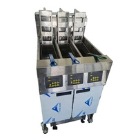 Friteuse Commerciale Électrique/Gaz SURRI pour Frites et Poulet Frit, Panier à Levage Automatique, Acier Inoxydable, Capacité 28L