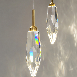 Single Head Crystal Pendant <b>Light</b> Geometric Cut Crystal Hanging Lamp For <b>Bedroom</b> Bedside Kitchen Island - Product Image 2