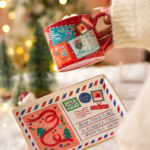Tasse à café en céramique rouge exquise de grande valeur esthétique Lelyi pour Noël et le Nouvel An, compatible lave-vaisselle et micro-ondes - Product Image 4