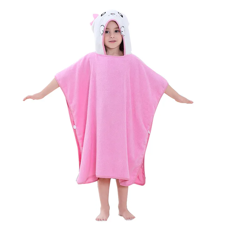 MICHLEY Kinder Quick Dry Bademantel Kinder Kapuze Soft Swimming Poncho Strand tuch