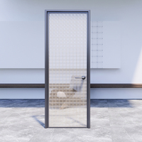 Rejilla de partición para interior, puerta abatible de vidrio de aleación de aluminio, puertas de vidrio con manija templada para, directo de fábrica, 2023