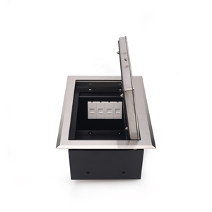 Boîte de plancher surélevée étanche avec prise dissimulée et couvercle à fermeture douce sécurisée pour aménagement de bureau moderne - Product Image 4