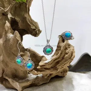 Orecchini a cerchio in argento Sterling 925 ossidato con Design turchese alla moda con pietre preziose naturali per le donne regalo per ragazza su misura