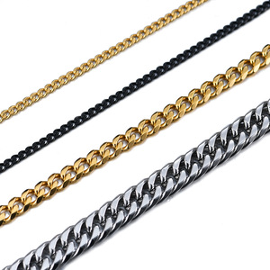 Collar de cadena cubana de acero inoxidable para hombre, diseño geométrico de 3, 5 y 7 mm de grosor, para ocasiones de regalo BD1068 - Product Image 5