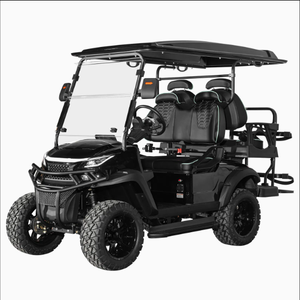 Stainless Steel Golf Hunting Buggy Car 4 Seater Lifted Electric Golf Cart with 36-Hole <b>Range</b> Lithium Battery 24km/h - Product Image 1