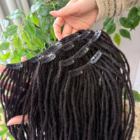 Nouvelles extensions de cheveux à clipser 2026, Locs réguliers, Interlocs, Extensions de dreadlocks en cheveux humains, Couleur naturelle