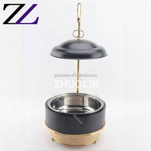 Sang Trọng 4 <span class=keywords><strong>Ltr</strong></span> 6L 8L Cắt Món Ăn Với Treo Nắp Đậy Đảng Wedding Buffet Phục Vụ Thực Phẩm Ấm Hơn Vàng Trắng chaffing Món Ăn - Product Image 2