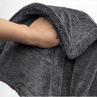 Serviette de séchage en microfibre 1200 GSM à boucles torsadées, super absorbante, séchage rapide, tissage tressé premium, écologique, pour avion