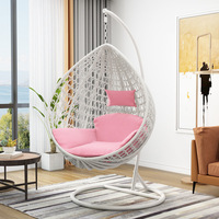 Fauteuil suspendu œuf de loisirs en rotin PE, design moderne et personnalisé, super confortable, pour extérieur, école, hôtel, cour – Vente en gros