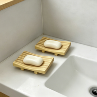 Plateau à Savon en Résine Effet Bois Luxe, Support de Rangement et Présentoir pour Comptoir de Salle de Bain