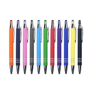 Becol Chất Lượng Cao Đa Màu Sắc Cảm Ứng Mềm Bút Biểu Tượng Tùy Chỉnh Cao Su Tráng Kim Loại Bóng Bút Với <span class=keywords><strong>Stylus</strong></span> Cho Khuyến Mãi - Product Image 1