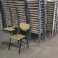 Chaise d'étudiant avec tablette d'écriture et porte-livre, chaise de bureau en contreplaqué pour salle de classe