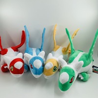 Boneka Plush Pokemon Latias Merah dan Latios Biru Ukuran 33cm, Lucu dan Lembut, Grosir, Dilengkapi Label