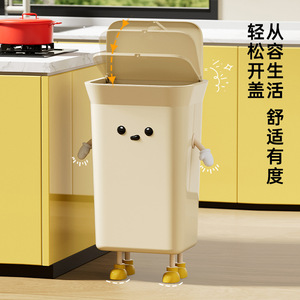 ถังขยะในครัวทรงสี่เหลี่ยมขนาดใหญ่พร้อมฝาปิดกันน้ำสำหรับใช้ภายในอาคาร ดีไซน์ทรงแคบ - Product Image 3