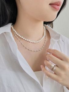 Dylam Minimalist Design 925 Sterling Silver Rhodium Plated Beaded Chain <b>Necklaces</b> for Women - Product Image 4