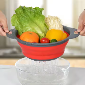 Multifunctional Plastic Kitchen Collapsible <strong>Sink</strong> Bowl Drain <strong>Basket</strong> Silicone Collapsible Colander Set Folding Vegetable <strong>Strainer</strong> - Product Image 6