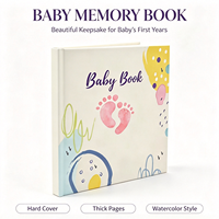 Album souvenir personnalisé pour bébé avec empreintes de pieds, journal de jalons, couverture rigide personnalisable, livre de souvenirs du premier an, boîte en carton kraft