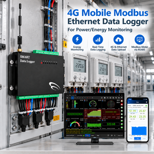 Enregistreur de données Ethernet Modbus mobile 4G multipoint, téléchargement de données 4G et Ethernet, compteur de puissance pour la surveillance de la puissance/énergie - Product Image 1