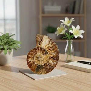 Stock local : Tranche de cristal d'ammonite rare, pierre fossile naturelle en spirale, écologique, décoration Feng Shui Bohème - Product Image 3