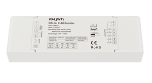 V5-L(WT) Tuya ไวไฟ5 in 1ตัวควบคุม <span class=keywords><strong>LED</strong></span> สำหรับ RGB, RGBW, rgbct, CCT หรือไฟเส้น <span class=keywords><strong>LED</strong></span> สีเดียว DC12V ตัวควบคุม24V 36V 48V - Product Image 2
