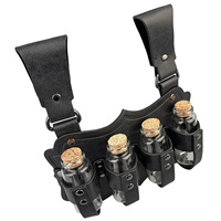 Ceinture porte-potions rétro en cuir PU style Viking nordique médiéval WJF55 pour quatre bouteilles, idéale pour cosplay et fêtes d'Halloween