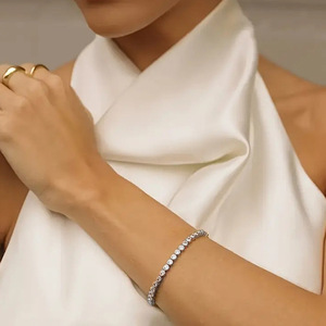 Venta al por mayor de fábrica Toderi Pulsera de tenis unisex con bisel chapado en oro de 14k, moissanita de corte brillante VVS1 color D, joyería GRA - Product Image 5