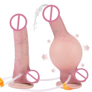 SXXY Silicone Realistic Inflatable & Ejaculating <b>Dildo</b> Soft Expand Inflatable Anal Plug for Men Women Vaginal Prostate Massage - Product Image 1