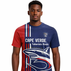 T-shirt de football pour hommes Cap-Vert 2026 – Maillot d'entraînement FCF à manches courtes, respirant et à séchage rapide - Product Image 3