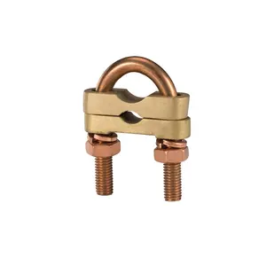 Brass Rod Clamp Copper U-Bolt Grounding Clamp Rod to Tape Clamp