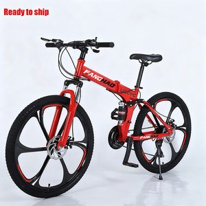 Bicicleta <span class=keywords><strong>Plegable</strong></span> de 21 Velocidades, 26 Pulgadas, Bicicleta de Montaña, Una Rueda Estándar, Doble Disco, Bicicleta para Adultos, Roja, Unisex - Product Image 3