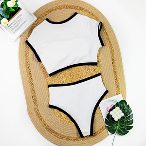 JSN 2025 Patchwork nouveau Design taille haute haut court <span class=keywords><strong>maillot</strong></span> de bain pour femmes Sexy col rond <span class=keywords><strong>deux</strong></span> pièces Bikinis ensemble maillots de bain pour femmes - Product Image 6