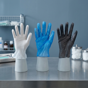 Disposable latex free vinyl gloves powder free black S/M/L/XL factory direct sale Made in China with CE certificate Non Sterile - Product Image 3