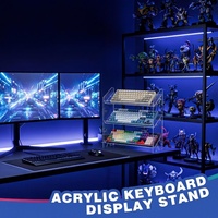 Support de clavier en acrylique transparent à 3 niveaux pour jeux mécaniques, support de rangement de bureau à niveaux, robuste, de qualité supérieure, pour la vente en gros