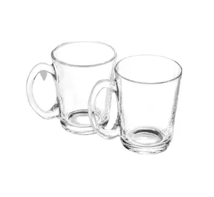 コーヒーティーマグ用ハンドル付き250 mlガラスカップガラス製品カスタムロゴ9オンス飲用タンブラー