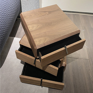 <span class=keywords><strong>Table</strong></span> <span class=keywords><strong>de</strong></span> chevet pivotante moderne nordique en noyer avec rangement, 3 tiroirs, placage en <span class=keywords><strong>bois</strong></span> massif <span class=keywords><strong>noir</strong></span>, <span class=keywords><strong>table</strong></span> <span class=keywords><strong>de</strong></span> chevet pivotante pour chambre à coucher - Product Image 4